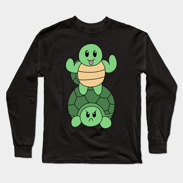 Trolling Green Turtle Long Sleeve T-Shirt by pako-valor